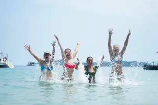 SWIMMING IN THE SEA